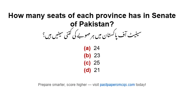 How many seats of each province has in Senate of Pakistan?
