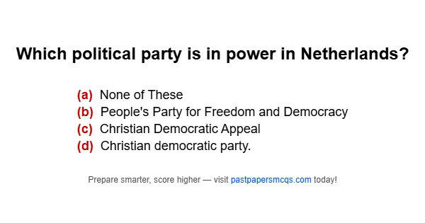 Which political party is in power in Netherlands?