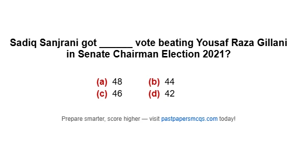 Sadiq Sanjrani got ______ vote beating Yousaf Raza Gillani in Senate Chairman Election 2021?