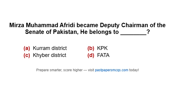 Mirza Muhammad Afridi became Deputy Chairman of the Senate of Pakistan, He belongs to ________?