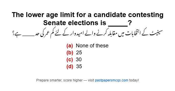 The lower age limit for a candidate contesting Senate elections is _____?