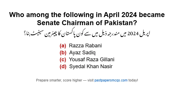 Who among the following in April 2024 became Senate Chairman of Pakistan?