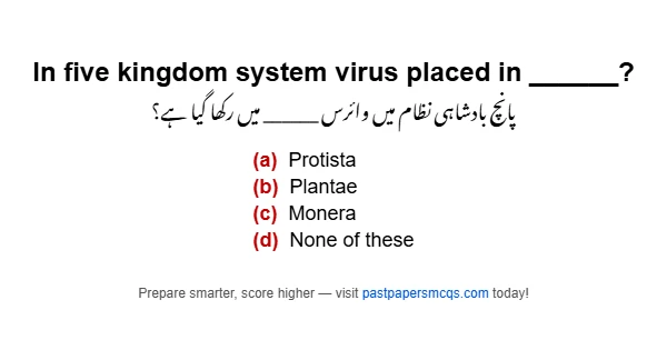 In five kingdom system virus placed in ______?