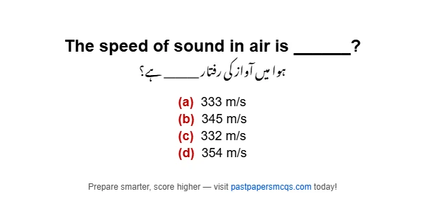 The speed of sound in air is ______?