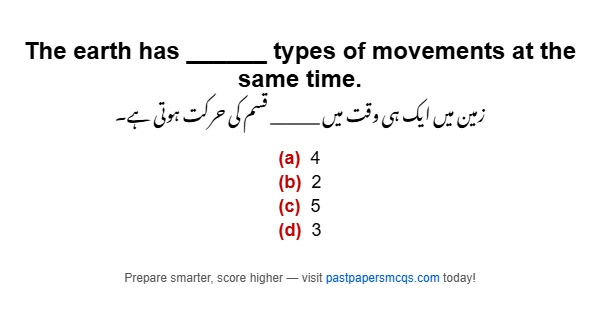 Earth Movement Type Classification | Past Papers MCQs