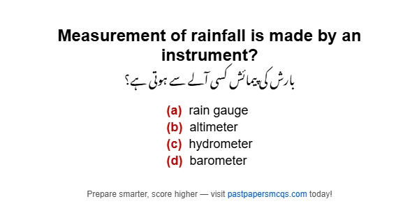 Measurement of rainfall is made by an instrument?