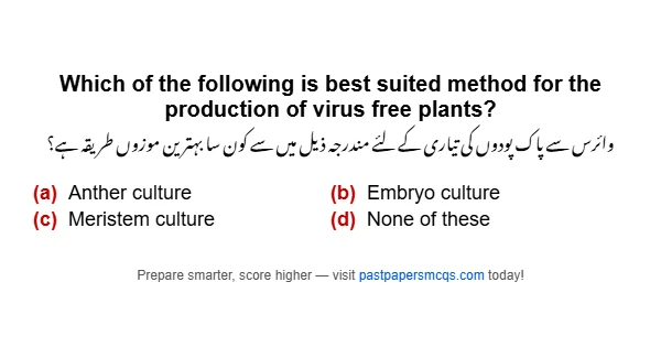 Which of the following is best suited method for the production of virus free plants?