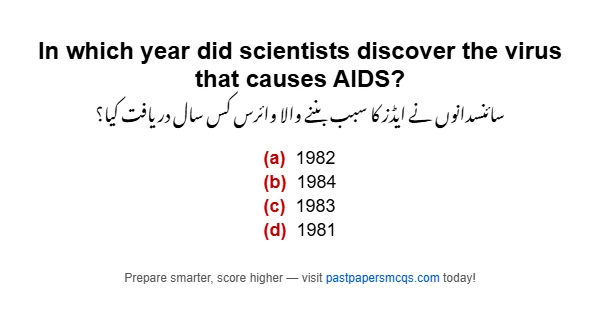 In which year did scientists discover the virus that causes AIDS?