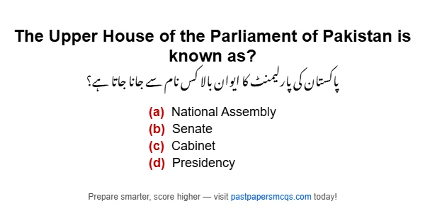 The Upper House of the Parliament of Pakistan is known as?