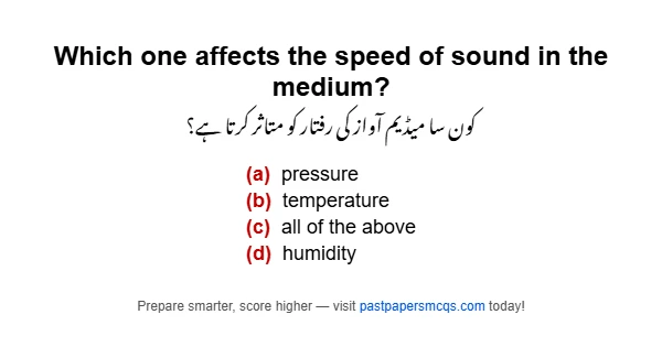 Which one affects the speed of sound in the medium?