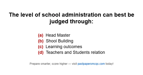 The level of school administration can best be judged through: